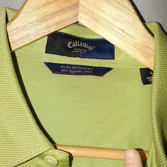 Callaway Collection Golf Polo Short‎ Sleeve Green Large Egyptian Cotton New - Picture 4 of 8